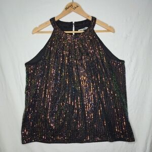 Grace Karin Ladies Multicoloured Sequin Sleeveless Top Size 2XL